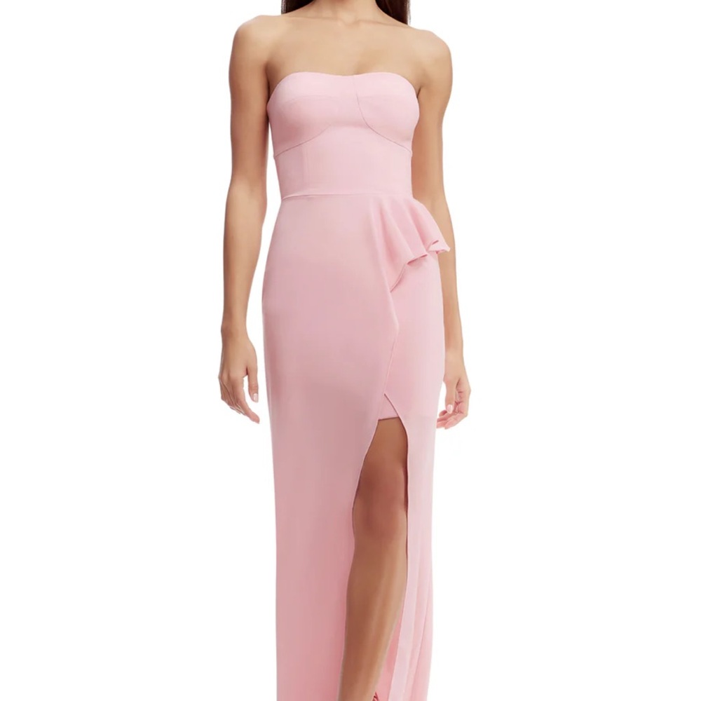 Dress the Population Pink Strapless Slit Gown - Picture 1 of 6